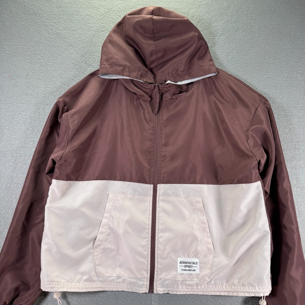 Aeropostale Windbreaker‎ Jacket Womens Large Purple White Mesh WJ9135-201-AAA